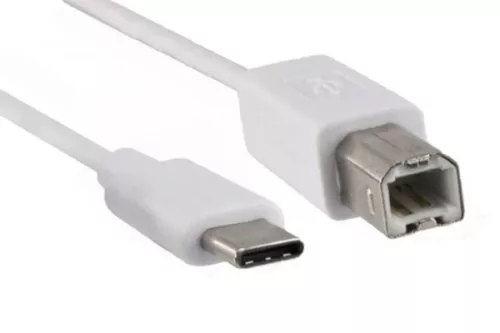 C típusú USB kábel USB 2.0 B dugóhoz, fehér, 2,00m, polizsák